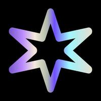 Y2k element. sticker star in hologram design. vector