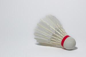 White Feather Shuttlecocks Badminton isolated on white. photo