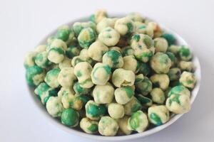 Indonesian snack called flour fried peas. photo