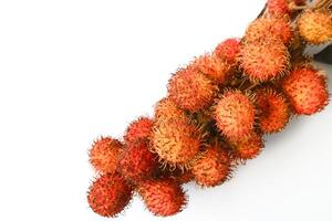 Rambutan taxonomic name, Nephelium lappaceum is a medium sized tropical tree in the Sapindaceae family photo