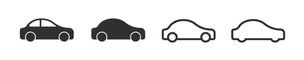 Sedan motor vehicle silhouette. Car icon set. Car icons. Car symbols. Transport symbol. Car side view vector
