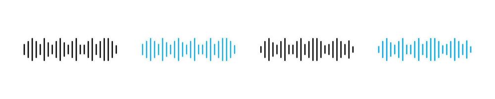 Sound wave icons. Sound waves. Abstract music wave, radio signal frequency and digital voice visualisation. Tune equalizer . Soundwaves rhythm vector