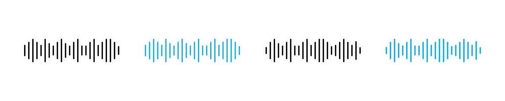 Sound wave icons. Sound waves. Abstract music wave, radio signal frequency and digital voice visualisation. Tune equalizer . Soundwaves rhythm vector