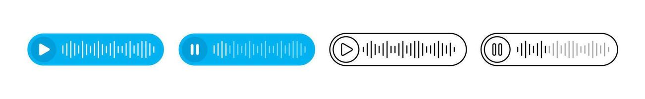 Voice message bubbles. Voice message icon. Sound wave icons. vector