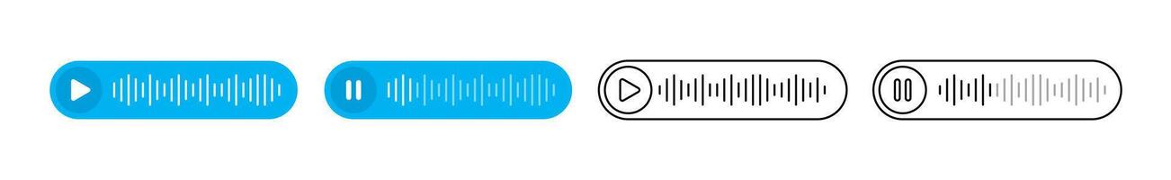 Voice message bubbles. Voice message icon. Sound wave icons. vector