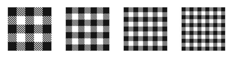 Plaid pattern set. Plaid icons. Lumberjack plaid seamless pattern collection. Flannel shirt pattern. vector