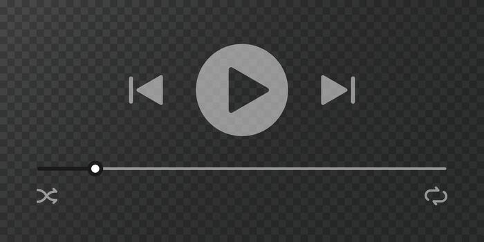 Music player. Music application interface. Player button set. Music player illystration vector