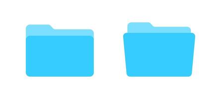 File folder icons. Blue Folder icons. File folder in flat style. File folders. vector