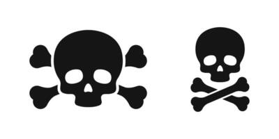 Crossbones icon set. Crossbones and skull icons. Skeleton icons. Skull icon set. vector