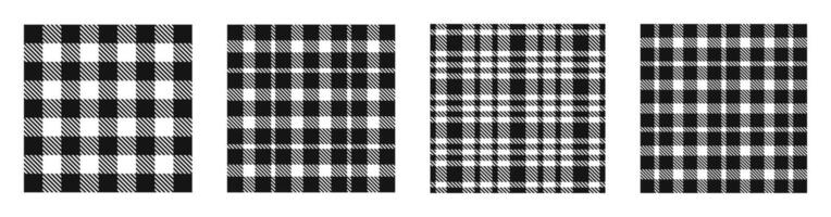 Plaid icons. Plaid pattern set. Lumberjack plaid seamless pattern collection. Flannel shirt pattern. vector