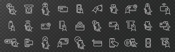 Payment icons. NFC payment. Pay concept icon set. Online payment. Payment options. vector