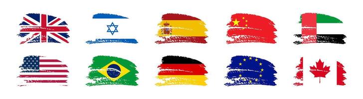 National flags. Flag icons. Different countries national flags. Flags set vector