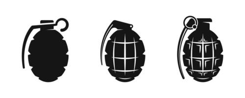 Grenade icons. Hand grenade icon set. vector