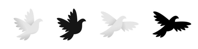 Doves of peace. Dove icons. Peace dove. Flying pigeon. vector