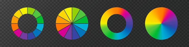 Color wheel. Color wheel guide. RGB and CMYK colors. vector