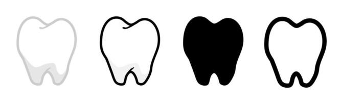 diente icono colocar. dental logo concepto. dientes plano iconos vector