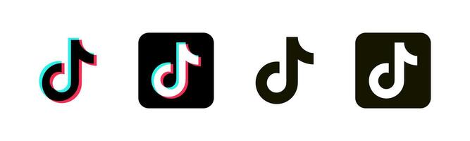 Tiktok logo. Tiktok icon. Tik tok mobile App icon vector