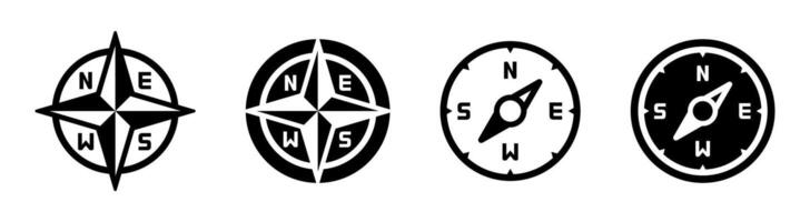 Compass set. Compass icons. Wind rose icons. vector