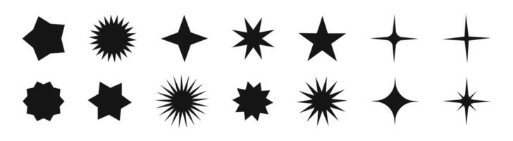 estrella vectores estrella íconos destellos brillar estrellas. estrella icono conjunto