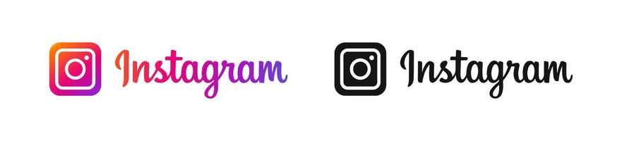 Instagram brand logo. Instagram company logo icons. Instagram logo set. Rivne, Ukraine - January 30, 2024 vector