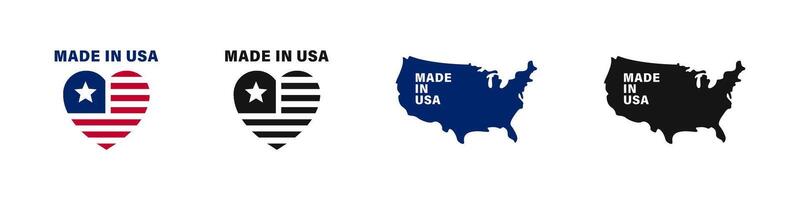 Made in USA. USA product. United States of American Map. USA Map. USA borders. USA silhouette. vector