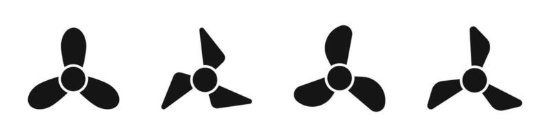 Fan icons. Fan ventilator, propeller icons. Cooling fan symbols vector
