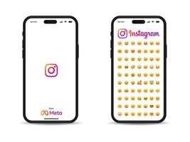 instagram interfaz. instagram emojis instagram maquetas río, Ucrania - enero 30, 2024 vector