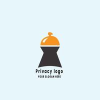 simple privacy minimalist logo design vector