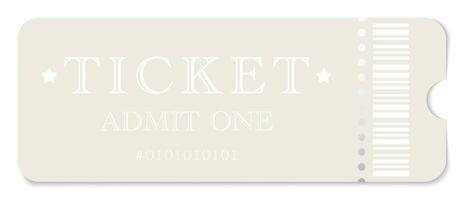 Ticket. Admit one. Ticket for concert, boarding, lottery, movie. Admit coupon vector