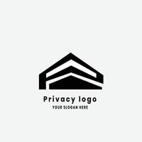 simple privacy minimalist logo design vector