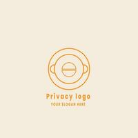 simple privacy minimalist logo design vector