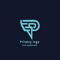 simple privacy minimalist logo design vector