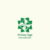 simple privacy minimalist logo design vector