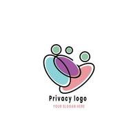 simple privacy minimalist logo design vector