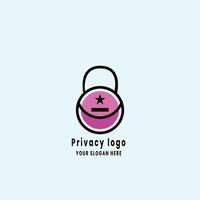 simple privacy minimalist logo design vector