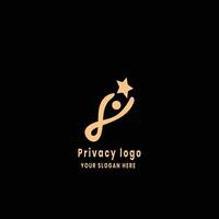 simple privacy minimalist logo design vector