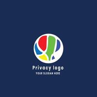 simple privacy minimalist logo design vector