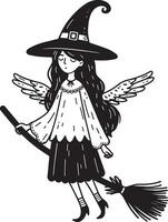 Witch hand drawn vector