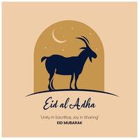 ilustración del festival islámico eid al adha mubarak vector