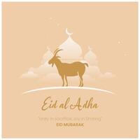 Eid Al Adha mubarak Islamic festival illustration vector