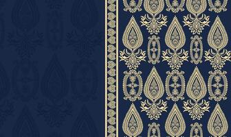 Pattern Design Batik Traditional Background Blue vector