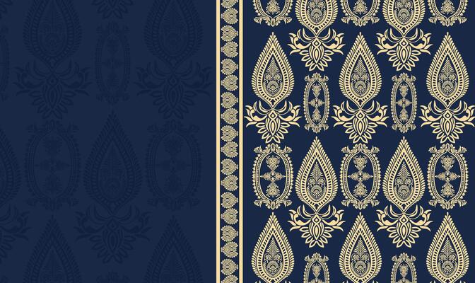 Pattern Design Batik Traditional Background Blue