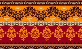 Design Batik Traditional Background Red Orange vector