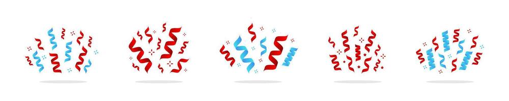 Confetti ribbon icon. Confetti ribbons. Ribbon serpentine, Party streamers, Spiral curled tinsel. vector