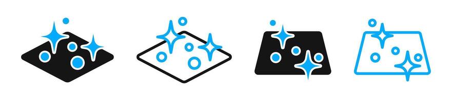 Cleanliness symbols. cleaning icons. Clean surface icons. Hygiene, disinfection, cleaning, washing concept icons. vector