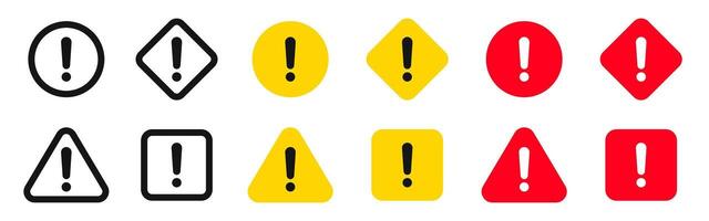 Caution sign set. Danger and warning symbols. Danger icons. vector