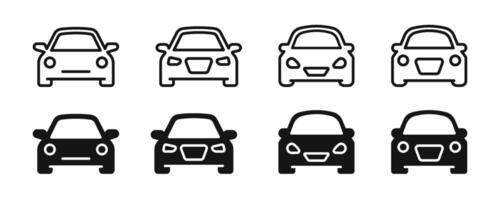 coche simbolos coche frente ver iconos coche logo icono conjunto vector