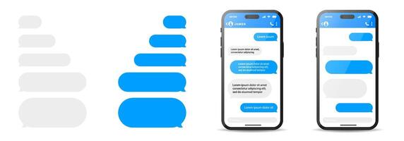 Smart Phone chatting sms template bubbles. Smartphone chatting bubbles. Dialogue bubbles. Chat icon message symbol vector