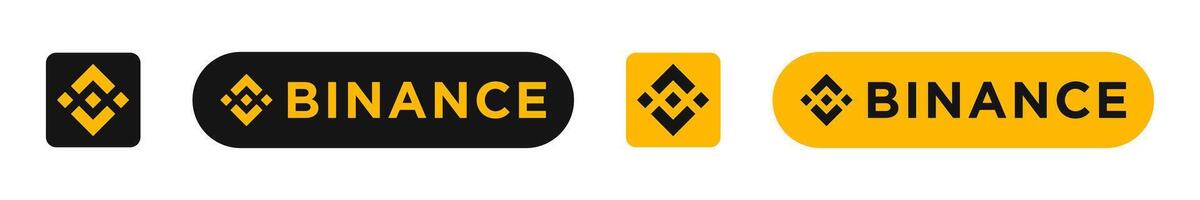 binance logo. criptomoneda intercambiar logo íconos colocar. binance intercambiar empresa logotipos río, Ucrania - noviembre 20, 2023 vector