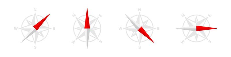 Compass icons set. compass icons. Wind rose compass. Wind rose icons vector